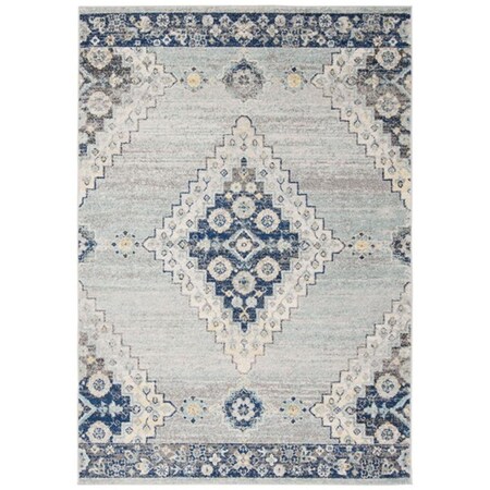 Safavieh 9 x 12 ft. Madison Collection Contemporary Rectangle Power Loomed Rug Grey & Cream MAD615F-9